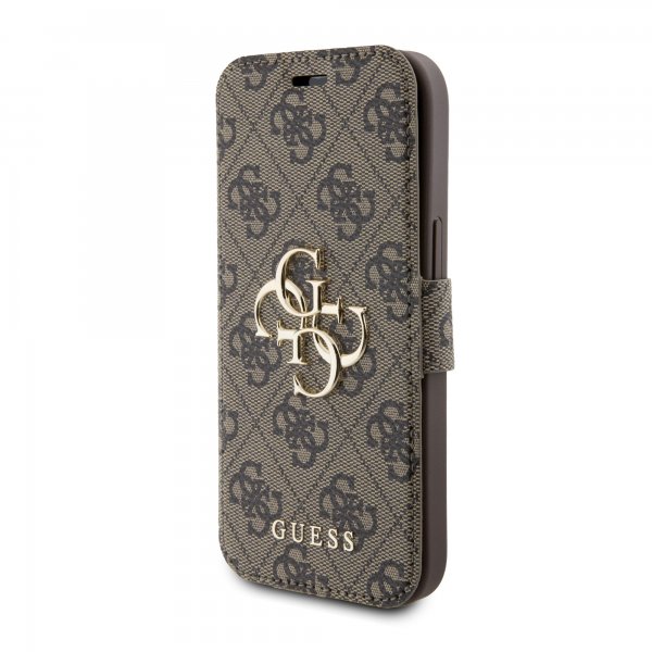 Guess iPhone 15 Etui 4G Logo Brun