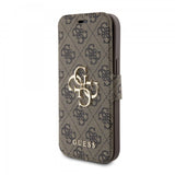 Guess iPhone 15 Etui 4G Logo Brun