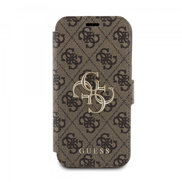 Guess iPhone 15 Etui 4G Logo Brun
