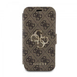 Guess iPhone 15 Etui 4G Logo Brun