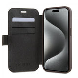 Guess iPhone 15 Etui 4G Logo Brun