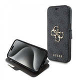 Guess iPhone 15 Plus Etui 4G Logo Grå