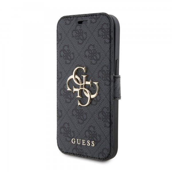 Guess iPhone 15 Etui 4G Logo Grå