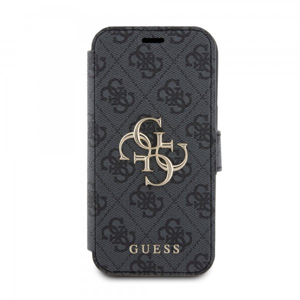 Guess iPhone 15 Etui 4G Logo Grå