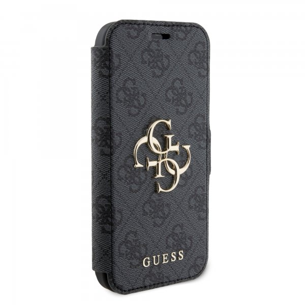 Guess iPhone 15 Etui 4G Logo Grå