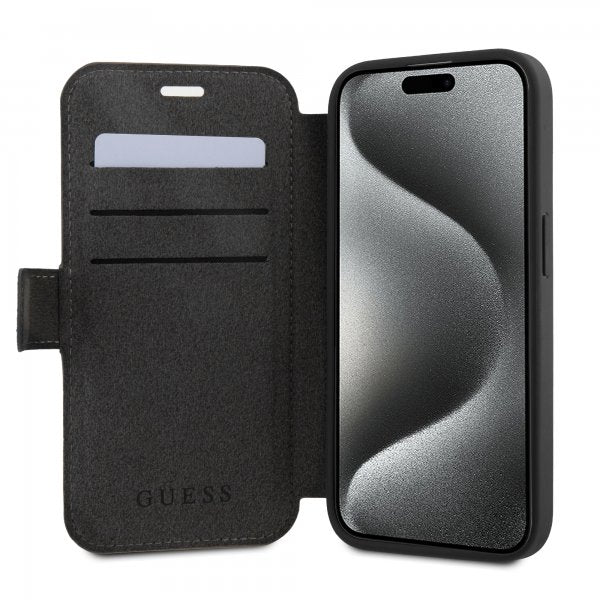 Guess iPhone 15 Plus Etui 4G Logo Grå