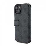 Guess iPhone 15 Etui 4G Logo Grå
