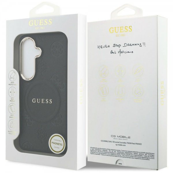 Guess Samsung Galaxy S26 Deksel Saffiano Peony MagSafe Svart
