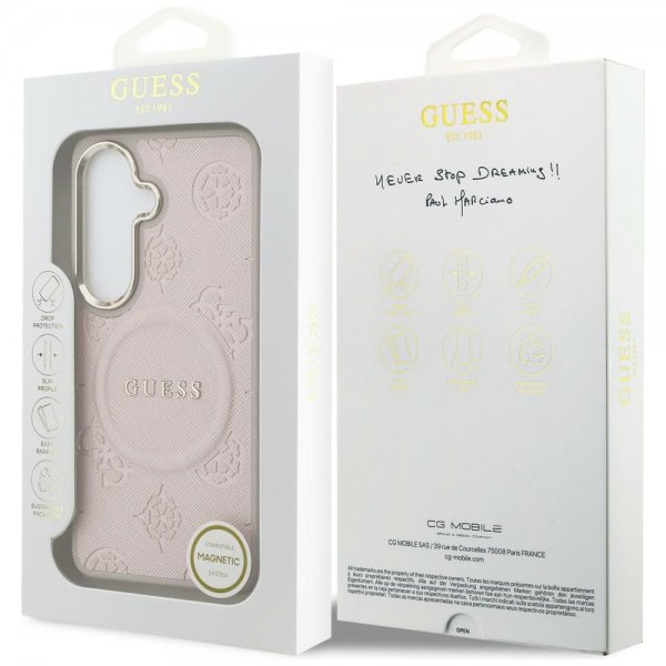 Guess Samsung Galaxy S26 Plus Deksel Saffiano Peony MagSafe Rosa