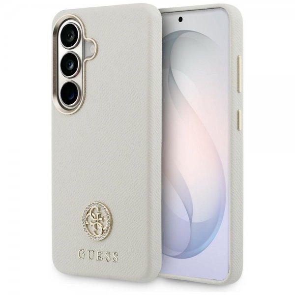 Guess Samsung Galaxy S26 Deksel Rhinestone Logo MagSafe Beige