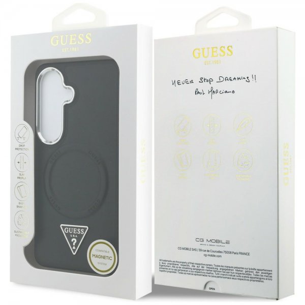 Guess Samsung Galaxy S26 Deksel Triangle Logo Embossed MagSafe Svart