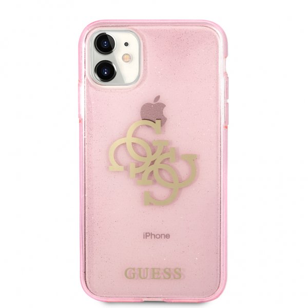 Guess iPhone 11 Deksel Full Glitter Rosa