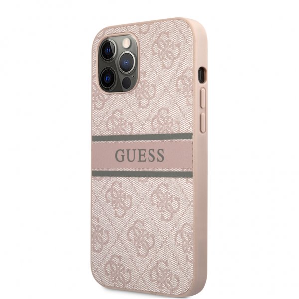 Guess iPhone 12 Pro Max Deksel Printed Stripe Rosa