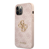 Guess iPhone 12/iPhone 12 Pro Deksel Metal Logo Rosa
