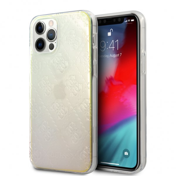 Guess iPhone 12 Pro Max Deksel 3D Raised Iridescent