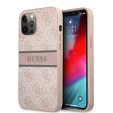 Guess iPhone 12/iPhone 12 Pro Deksel Printed Stripe Rosa