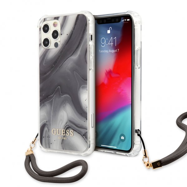 Guess iPhone 12/iPhone 12 Pro Deksel Marble Grå