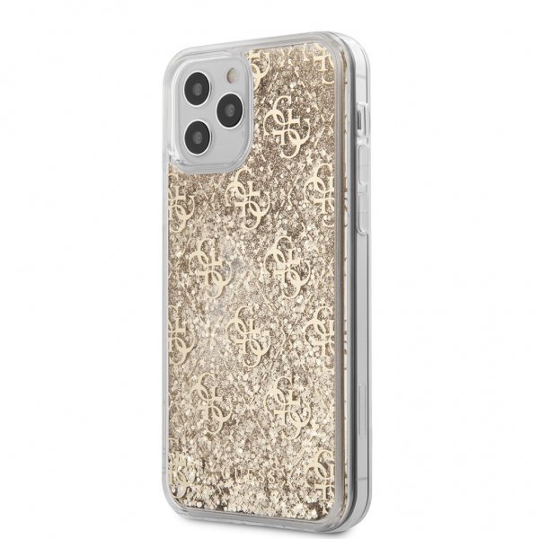 Guess iPhone 12 Pro Max Deksel Liquid Glitter Gull