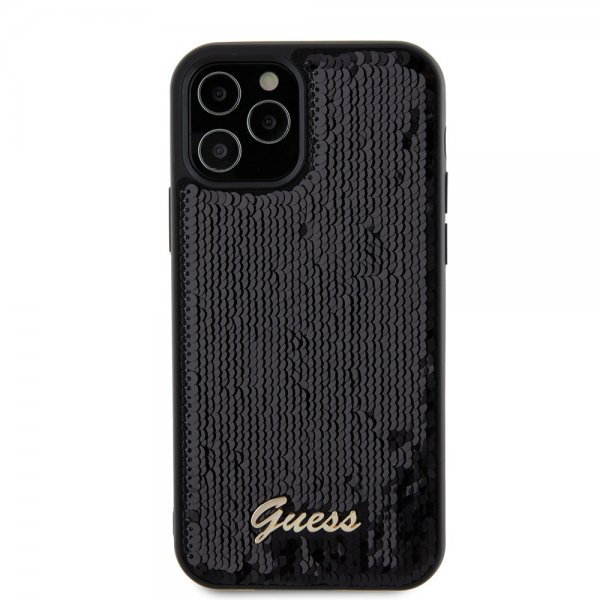 Guess iPhone 12/iPhone 12 Pro Deksel Sequin Svart
