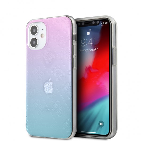 Guess iPhone 12 Mini Deksel 3D Raised Blå