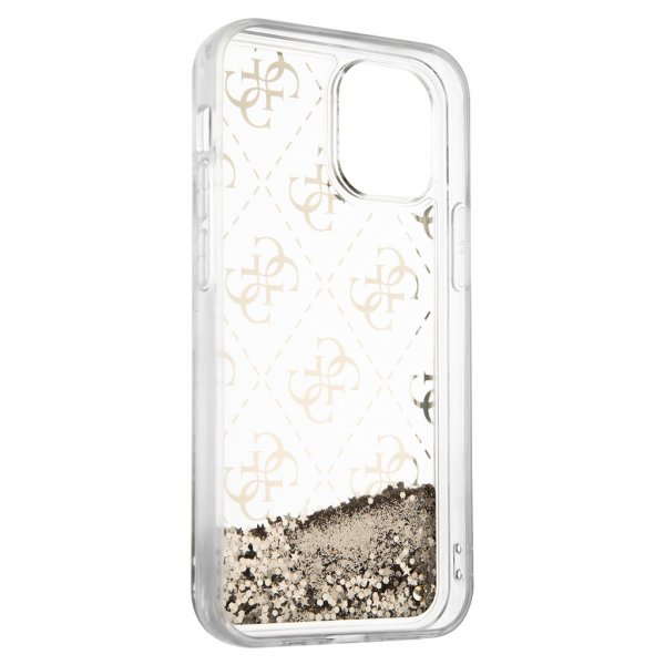 Guess iPhone 12 Mini Deksel Liquid Glitter Gull