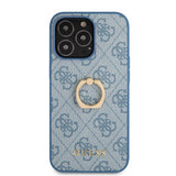 Guess iPhone 13 Pro Deksel Ring Stand Blå