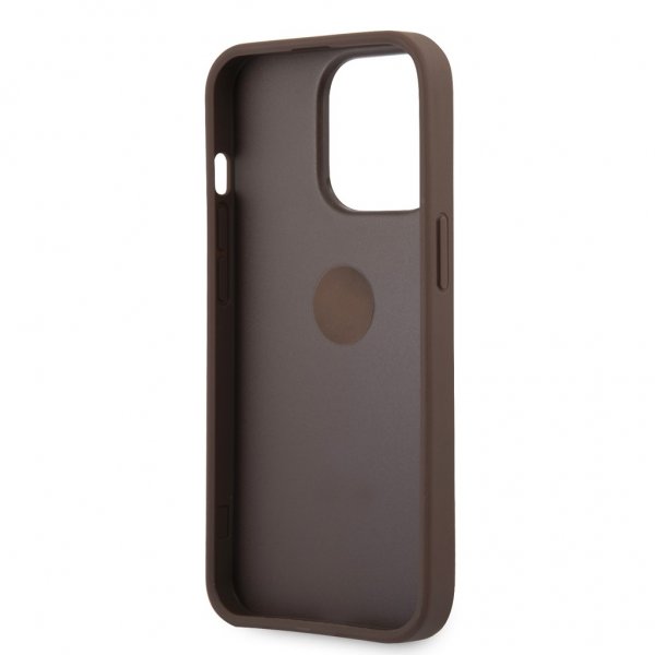 Guess iPhone 13 Pro Deksel Ring Stand Brun