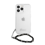 Guess iPhone 13 Pro Deksel Pearl Handle Script Logo Svart