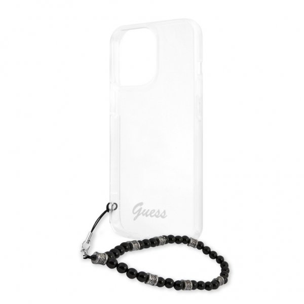 Guess iPhone 13 Pro Deksel Pearl Handle Script Logo Svart
