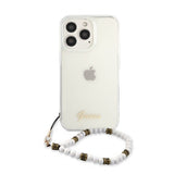 Guess iPhone 13 Pro Deksel Pearl Handle Script Logo Hvit