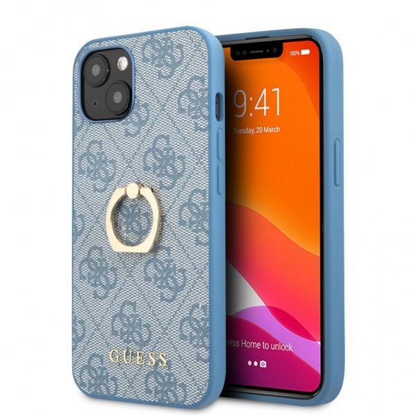 Guess iPhone 13 Deksel Ring Stand Blå