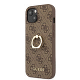 Guess iPhone 13 Deksel Ring Stand Brun