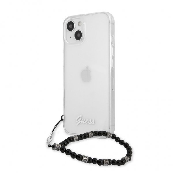 Guess iPhone 13 Deksel Pearl Handle Script Logo Svart