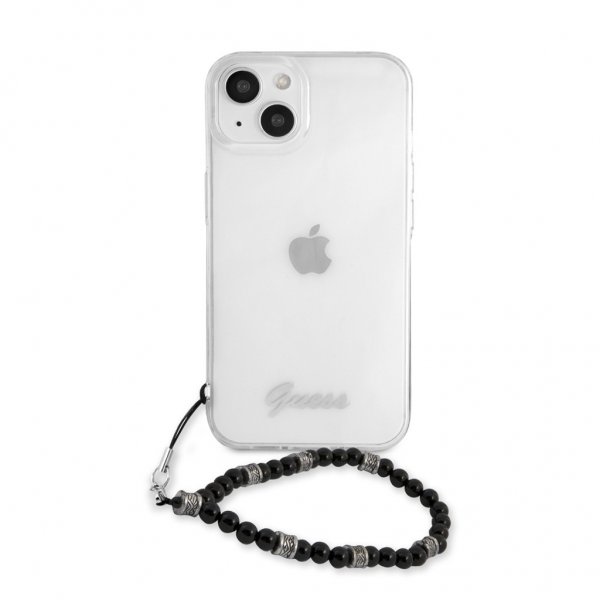 Guess iPhone 13 Deksel Pearl Handle Script Logo Svart