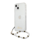 Guess iPhone 13 Deksel Pearl Handle Script Logo Hvit