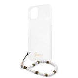 Guess iPhone 13 Deksel Pearl Handle Script Logo Hvit