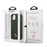 Guess iPhone 13 Deksel Silicone Metal Logo 4G Grønn