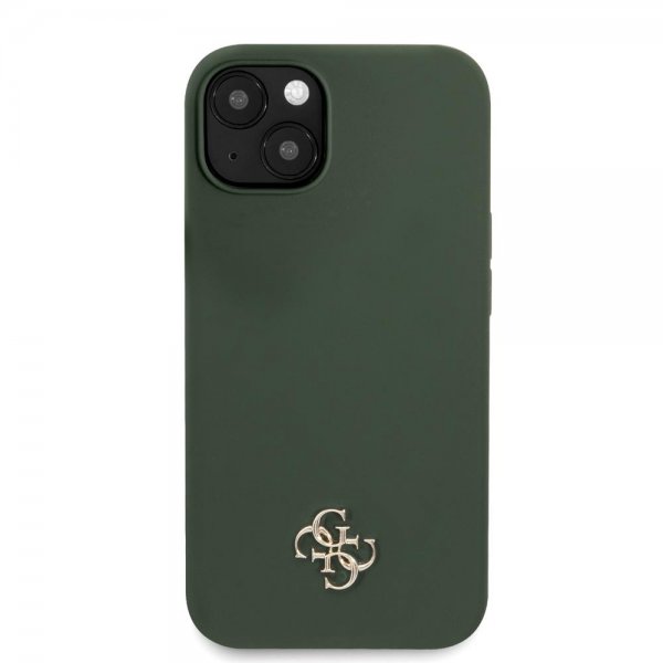 Guess iPhone 13 Deksel Silicone Metal Logo 4G Grønn