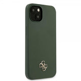 Guess iPhone 13 Deksel Silicone Metal Logo 4G Grønn