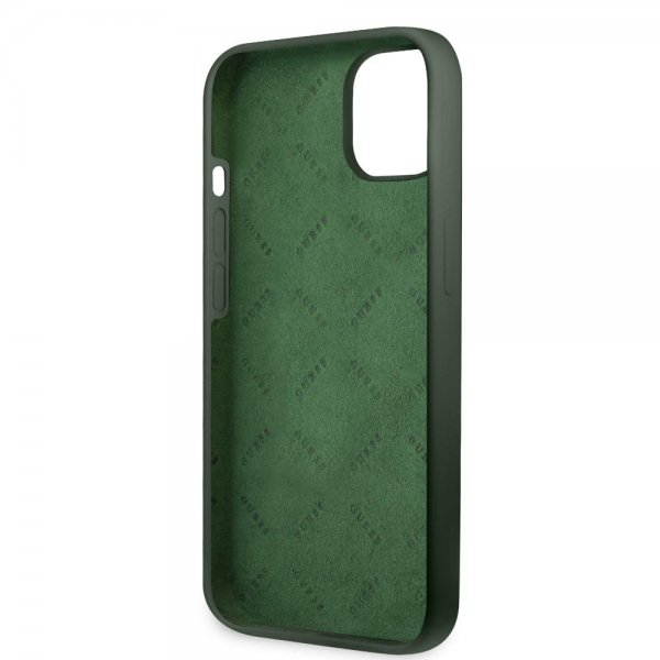 Guess iPhone 13 Deksel Silicone Metal Logo 4G Grønn