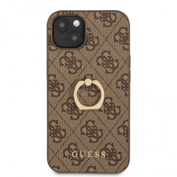 Guess iPhone 13 Mini Deksel Ring Stand Brun