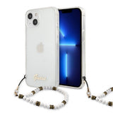 Guess iPhone 13 Mini Deksel Pearl Handle Script Logo Hvit