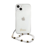 Guess iPhone 13 Mini Deksel Pearl Handle Script Logo Hvit