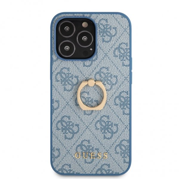 Guess iPhone 13 Pro Max Deksel Ring Stand Blå