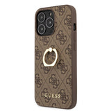 Guess iPhone 13 Pro Max Deksel Ring Stand Brun