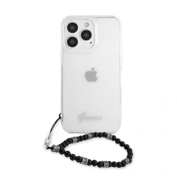 Guess iPhone 13 Pro Max Deksel Pearl Handle Script Logo Svart