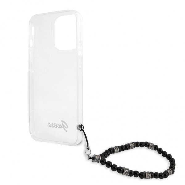 Guess iPhone 13 Pro Max Deksel Pearl Handle Script Logo Svart