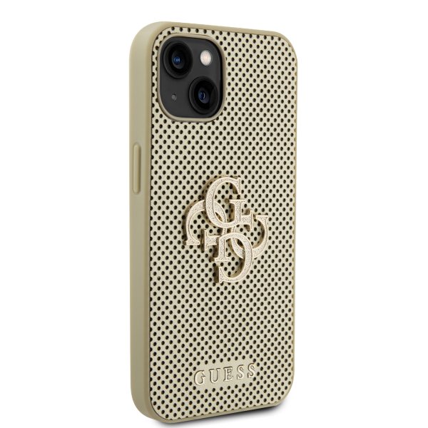 Guess iPhone 15 Deksel Perforated Glitter Gull