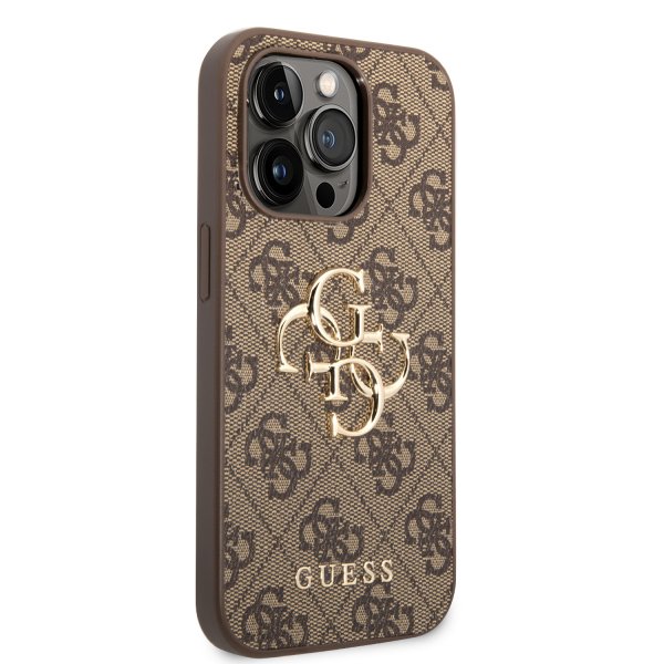 Guess iPhone 15 Pro Max Deksel 4G Logo Brun