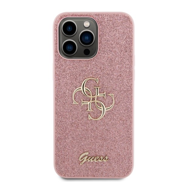 Guess iPhone 15 Pro Max Deksel Fixed Glitter Rosa